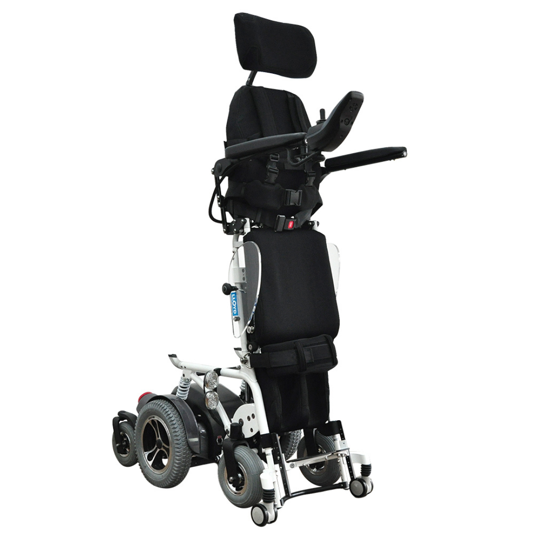 Foldawheel Draco Electric Standing Power Wheelchair with Lie Down, Stand, Sit and Recline Positions - Senior.com Power Chairs